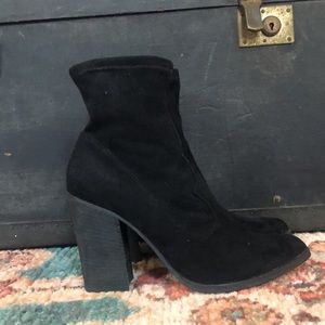 Dolce Vita Black Faux Suede Western Sock Booties